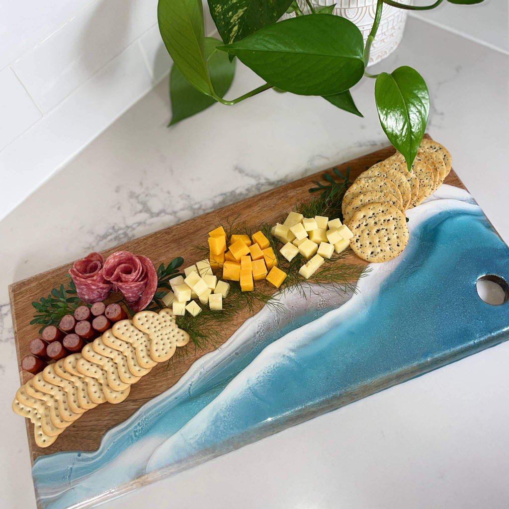 Ocean resin cheese board_Styled