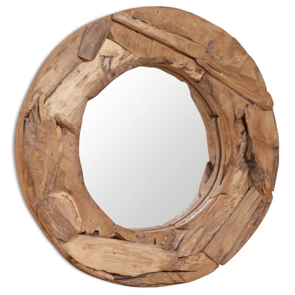 Round Teak Mirror