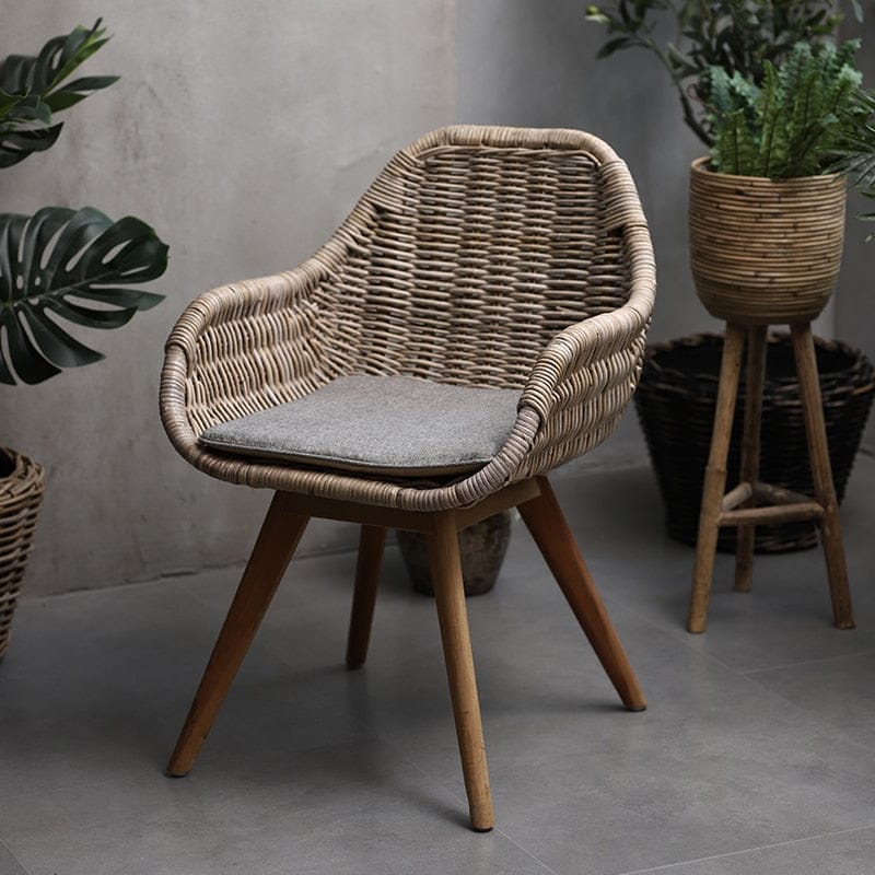 A-chair cushion Woven Rattan Accent Chair | Indoor / Outdoor Wicker Chair TipuHome