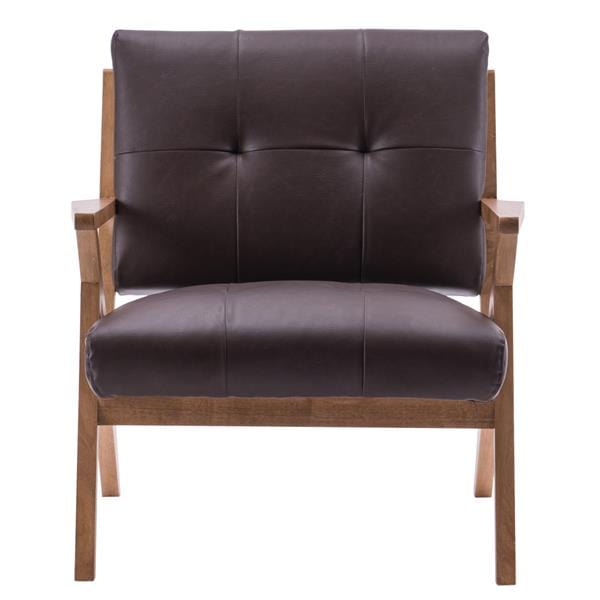 Chair Brown K-Shape Suede Accent Chair | Leather Tufted Chair TipuHome