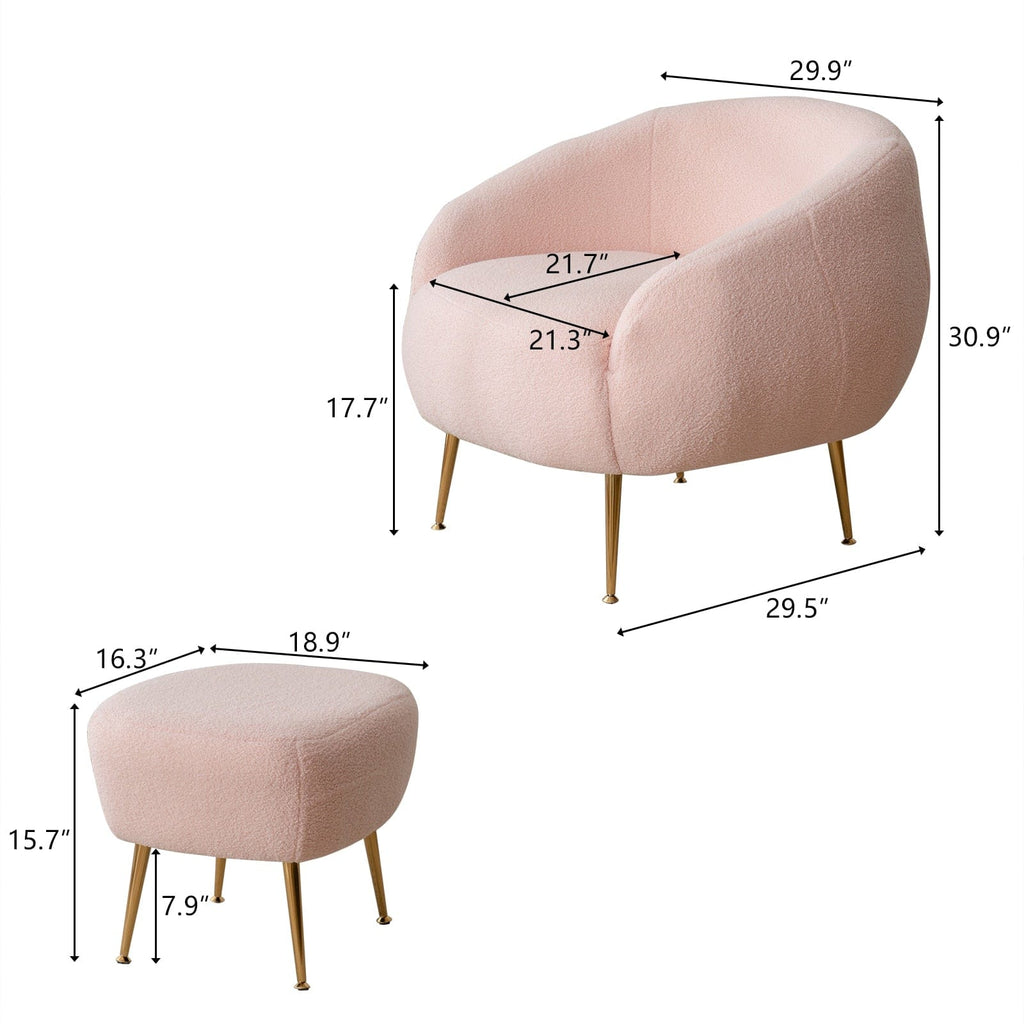 Chair Faux Shearling Barrel Chair | Modern Barrel Chair and Ottoman TipuHome