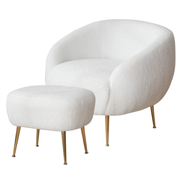 Chair Faux Shearling Barrel Chair | Modern Barrel Chair and Ottoman TipuHome