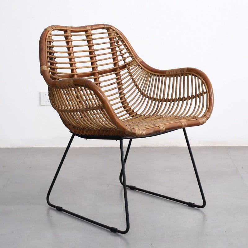 D-chair Woven Rattan Accent Chair | Indoor / Outdoor Wicker Chair TipuHome