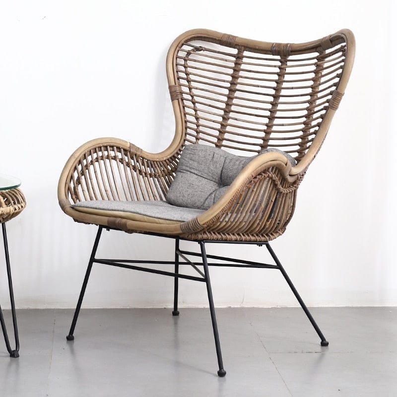 E-chair cushion Woven Rattan Accent Chair | Indoor / Outdoor Wicker Chair TipuHome