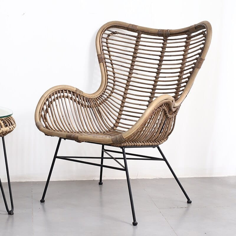 E-chair Woven Rattan Accent Chair | Indoor / Outdoor Wicker Chair TipuHome