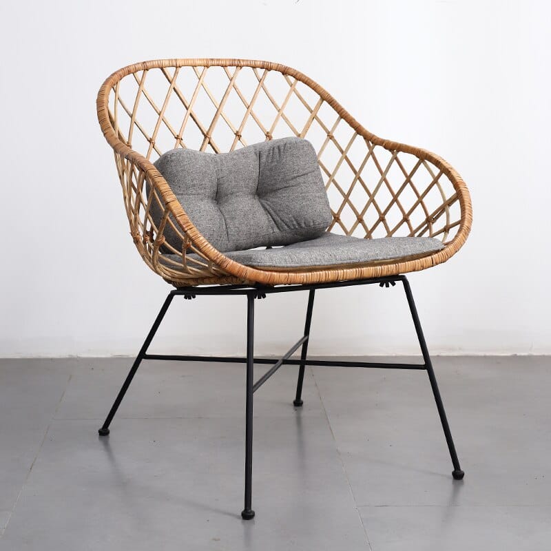 F-chair cushion Woven Rattan Accent Chair | Indoor / Outdoor Wicker Chair TipuHome