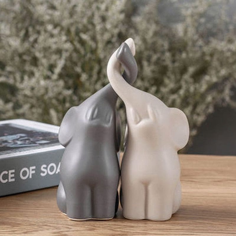 Figurine Ceramics Elephant Figurines | Trunks Up Elephant Lover TipuHome