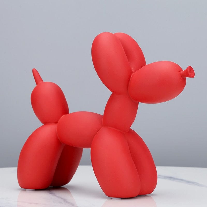 Figurine Red Matte Balloon Dog Figurine TipuHome