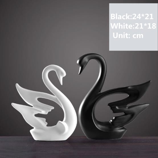 Figurine The Swan Modern Ceramic Animal Figurines TipuHome