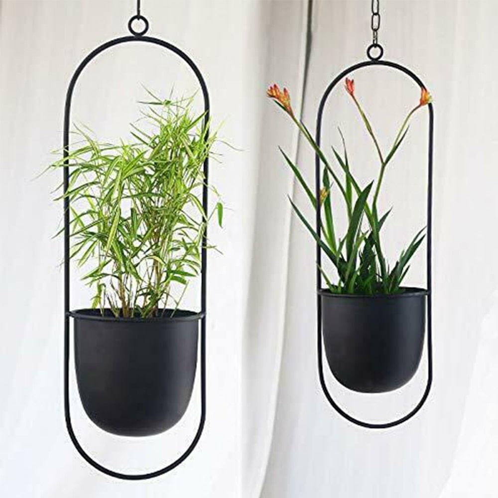 Planter Modern Boho Planter | Round Metal Hanging Flower Pot TipuHome