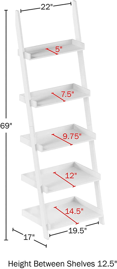 Shelf 5-Tier Ladder Leaning Shelf | Leaning Ladder Shelves TipuHome