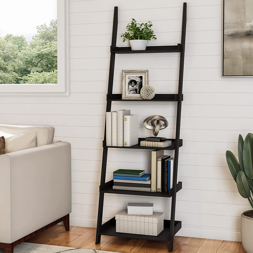 Shelf 5-Tier Ladder Leaning Shelf | Leaning Ladder Shelves TipuHome