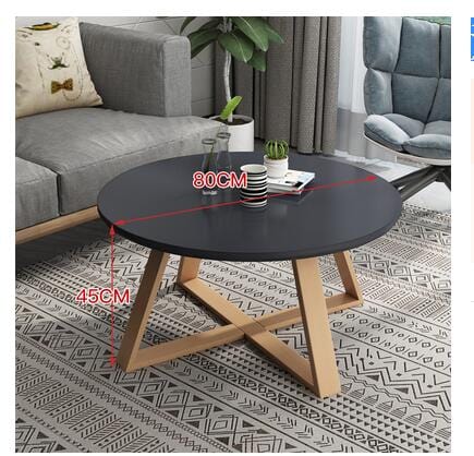 Table Black Large Solid Wood Round Coffee Table | Round Side Table TipuHome