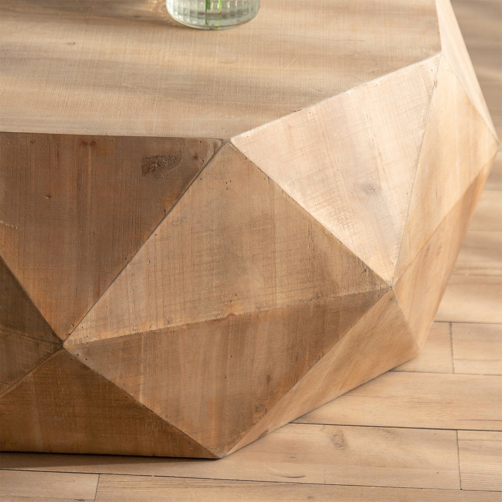 Table Natural Round Geometric Coffee Table | Retro Triangle Table TipuHome