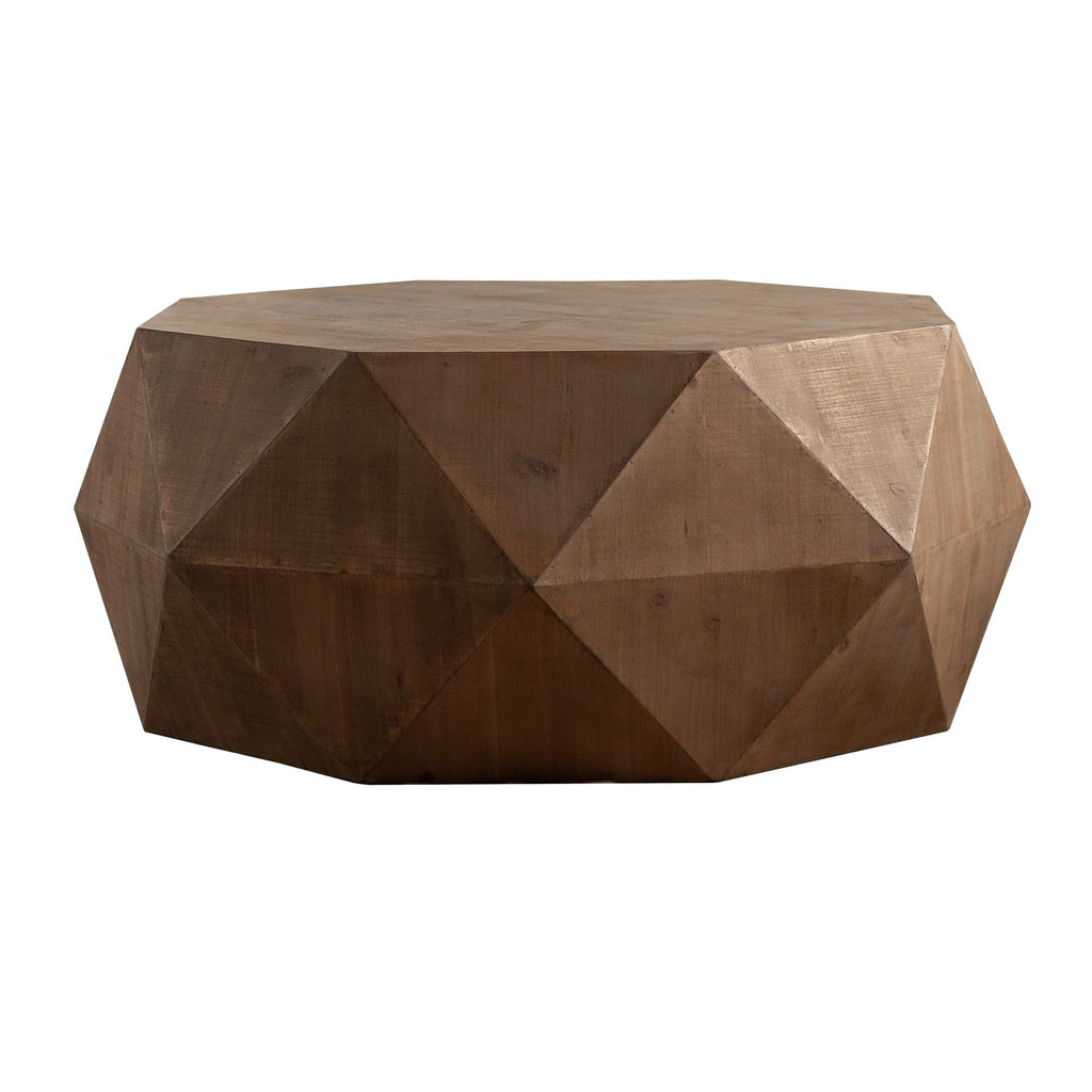 Table Natural Round Geometric Coffee Table | Retro Triangle Table TipuHome