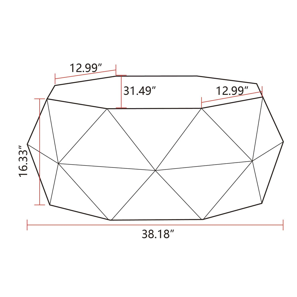 Table Natural Round Geometric Coffee Table | Retro Triangle Table TipuHome