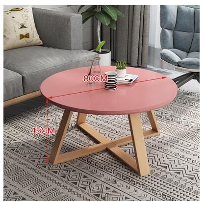 Table Pink Large Solid Wood Round Coffee Table | Round Side Table TipuHome