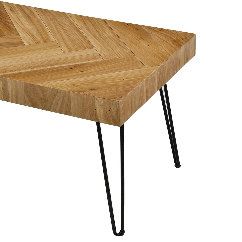 Table Rectangular Natural Wood Coffee Table | Chevron Coffee Table TipuHome