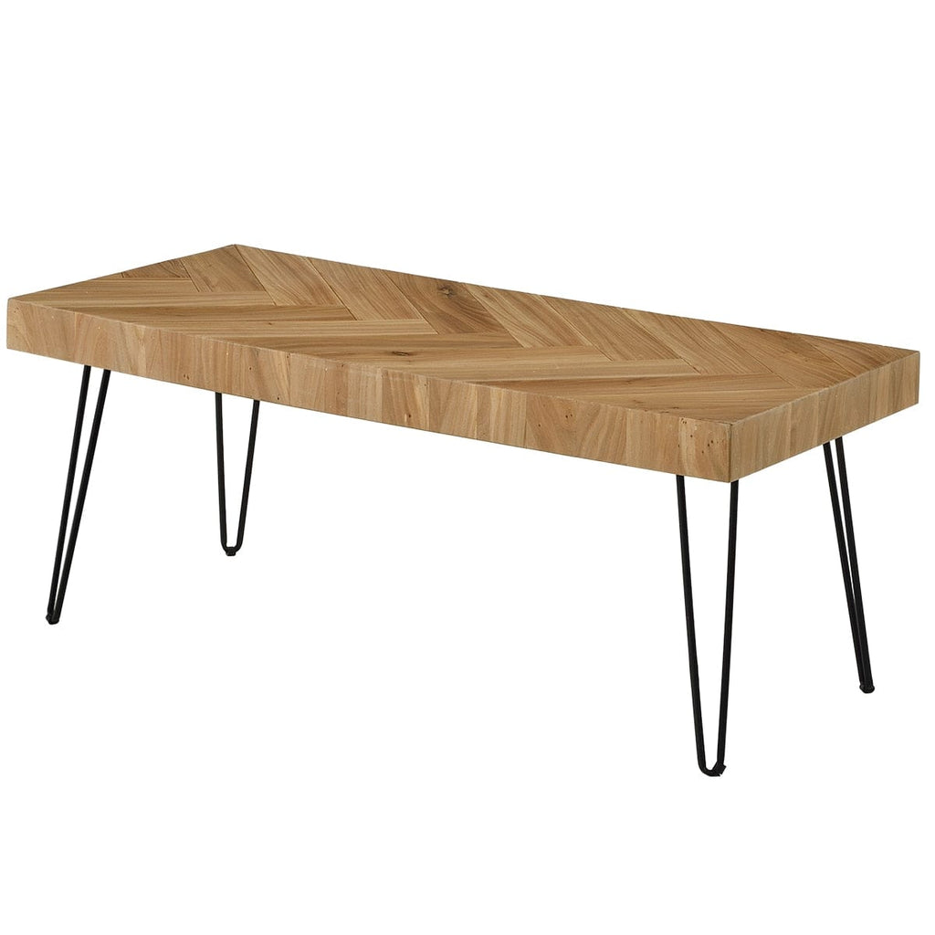 Table Rectangular Natural Wood Coffee Table | Chevron Coffee Table TipuHome