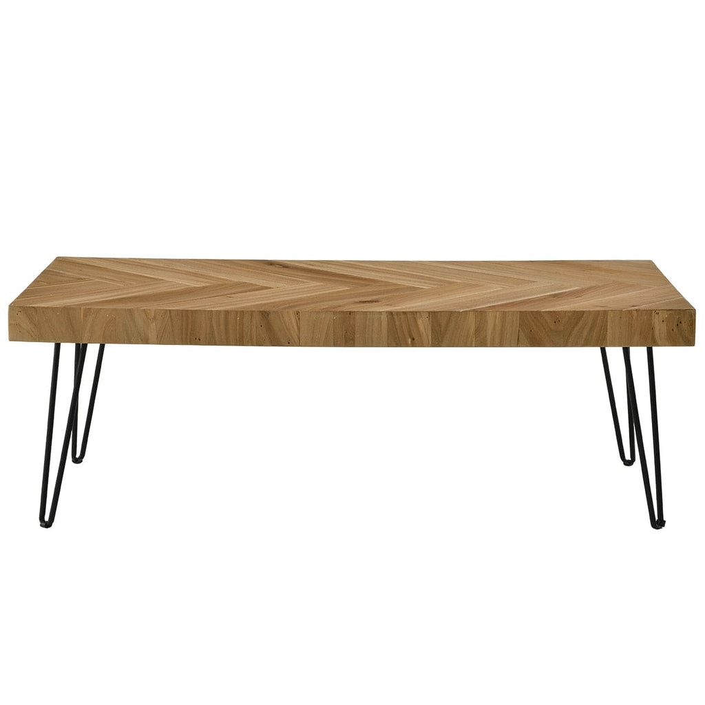 Table Rectangular Natural Wood Coffee Table | Chevron Coffee Table TipuHome