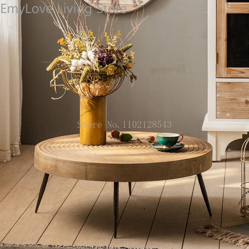 Table Round Natural Wood Coffee Table | Round Wood Side Table TipuHome