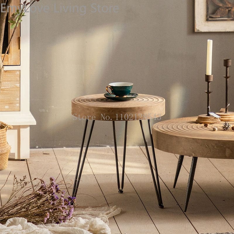 Table Round Natural Wood Coffee Table | Round Wood Side Table TipuHome