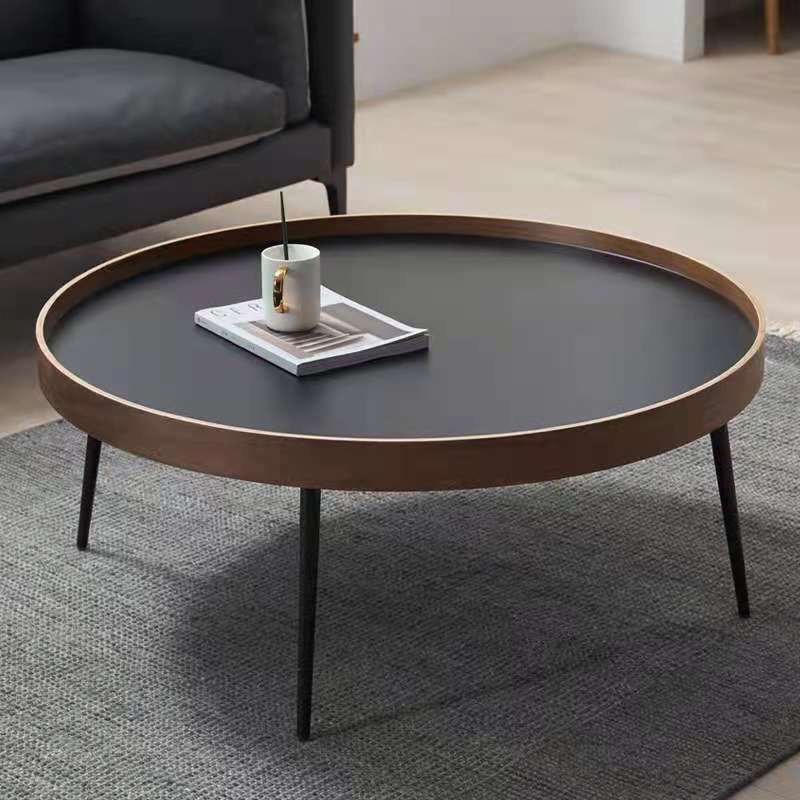 Table Round Walnut Coffee Table | Minimalist Side Table TipuHome