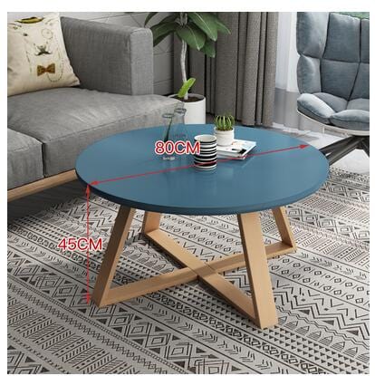 Table Teal Large Solid Wood Round Coffee Table | Round Side Table TipuHome