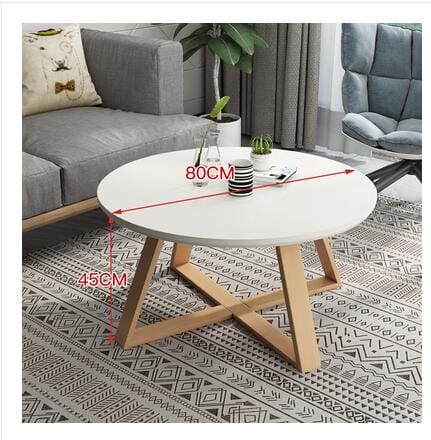 Table White Large Solid Wood Round Coffee Table | Round Side Table TipuHome