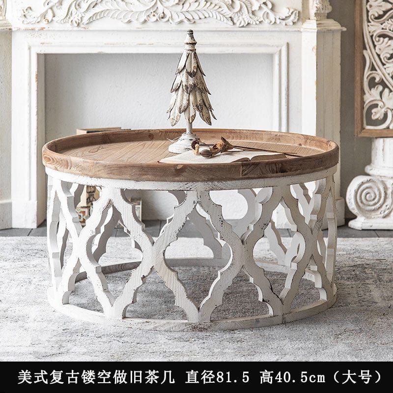 Tables Retro Coffee Table Modern Round Wood Retro Coffee Table | Wood Carved Side Tables TipuHome