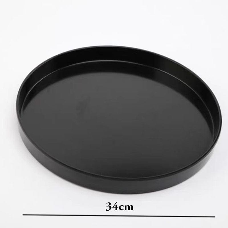 Tray Black L(34cm) Simple Round Tray | Modern White Tray | Smooth Black Tray TipuHome