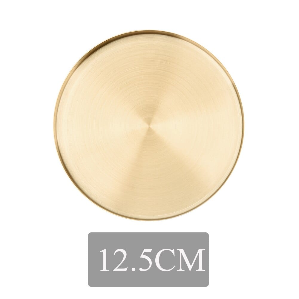 Tray Gold - XS Round Gold Tray | Stainless Steel Serving Tray TipuHome