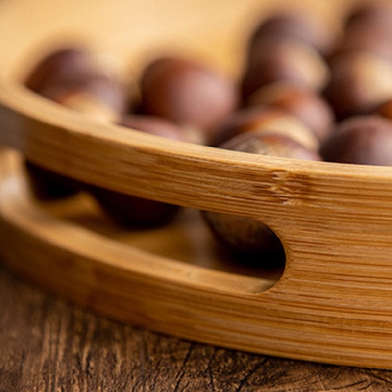 Tray Round Bamboo Serving Tray | Natural Wood Tray TipuHome