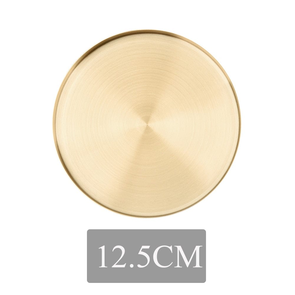 Tray Round Gold Tray | Stainless Steel Serving Tray TipuHome