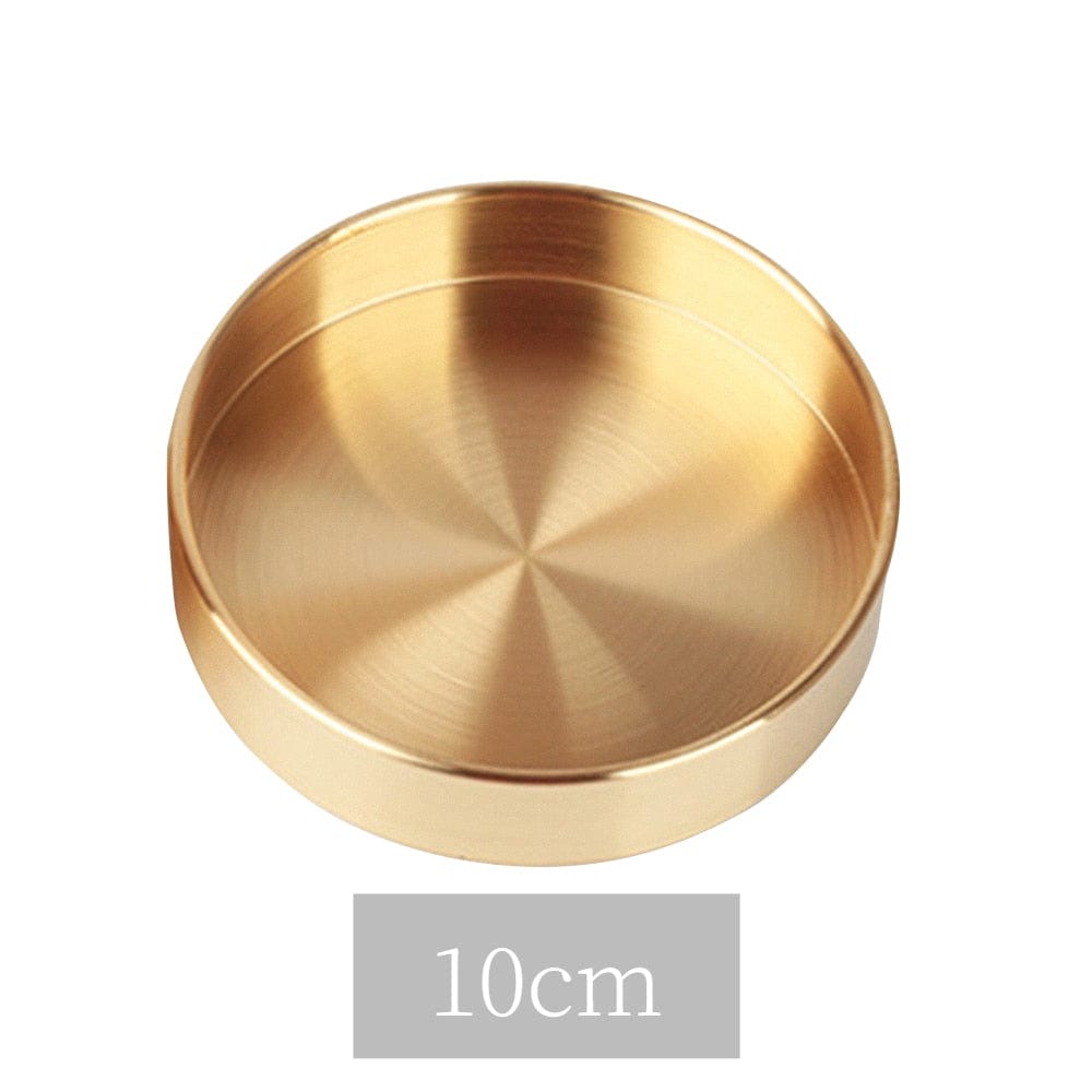 Tray Round Gold Tray | Stainless Steel Serving Tray TipuHome