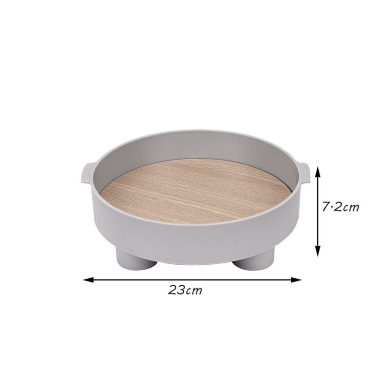 Tray Round Grey handle Modern Decorative Trays | Round Tray TipuHome