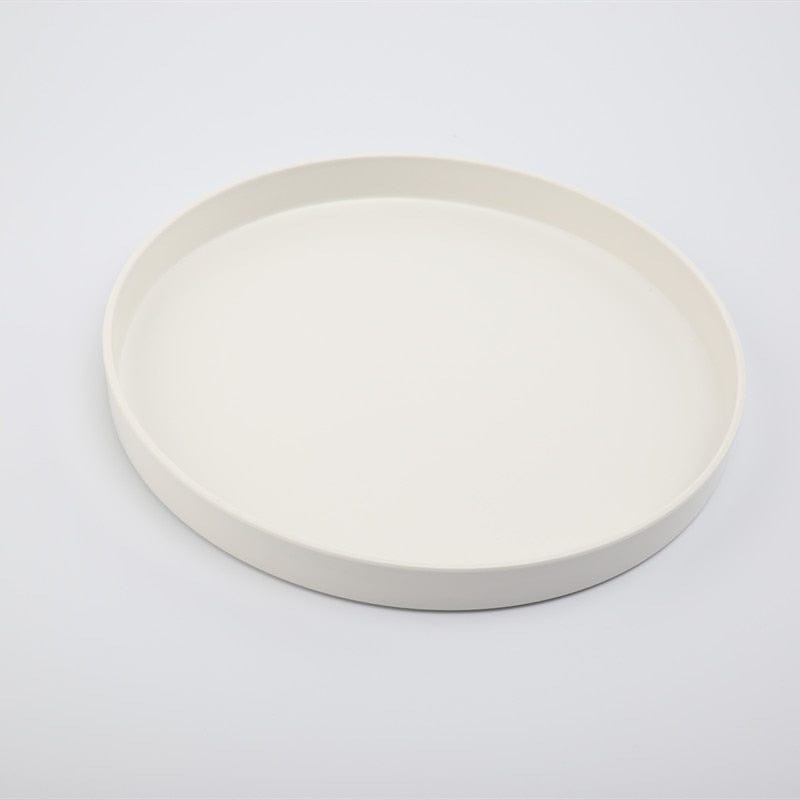 Tray Simple Round Tray | Modern White Tray | Smooth Black Tray TipuHome