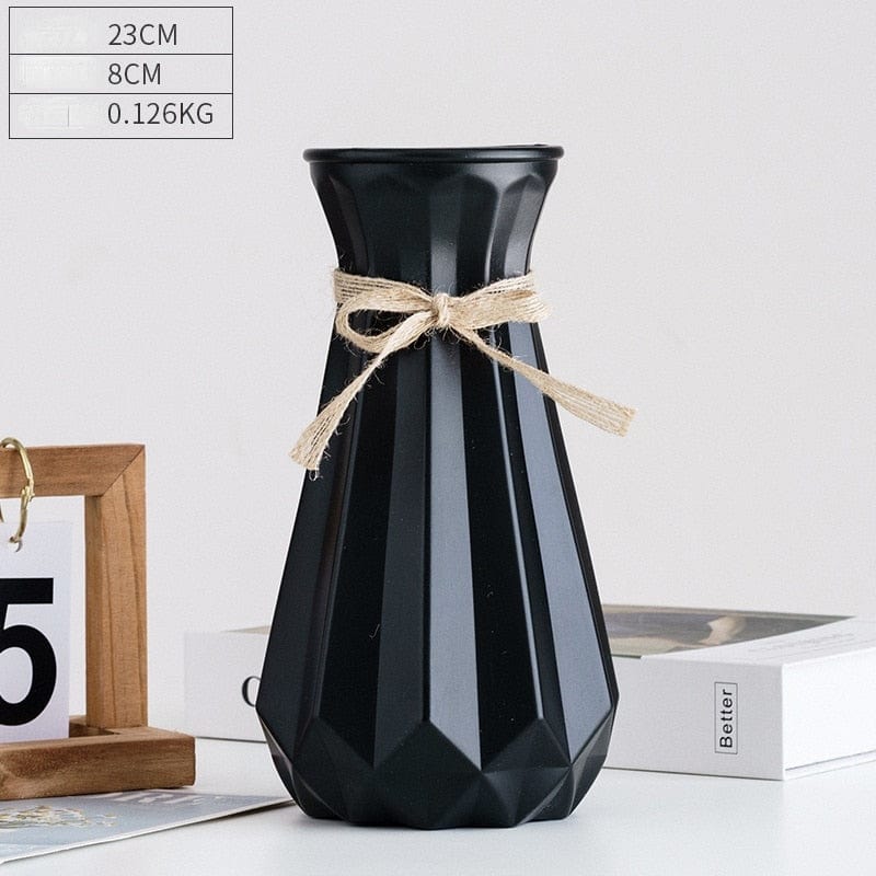 Vase Black - classy Modern Flower Vase | Dainty Plastic Vase TipuHome