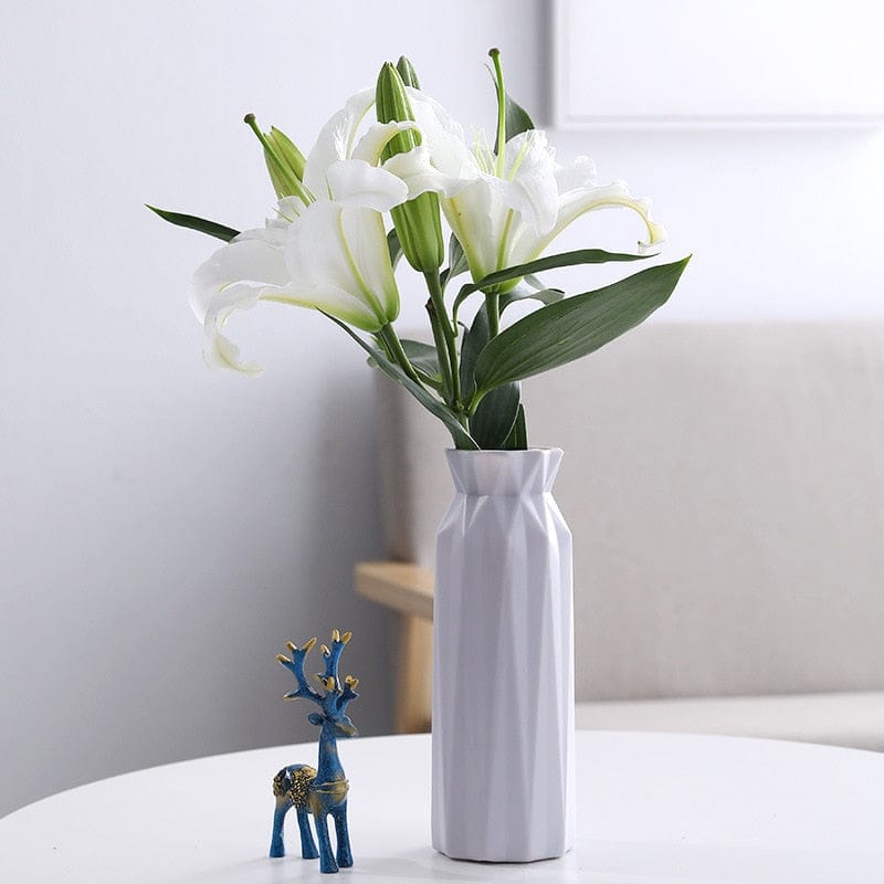 Vase Gray - classy Modern Flower Vase | Dainty Plastic Vase TipuHome