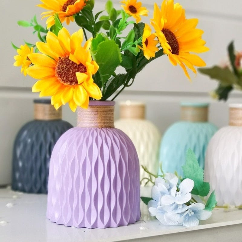 Vase Lavendar - squat Modern Flower Vase | Dainty Plastic Vase TipuHome