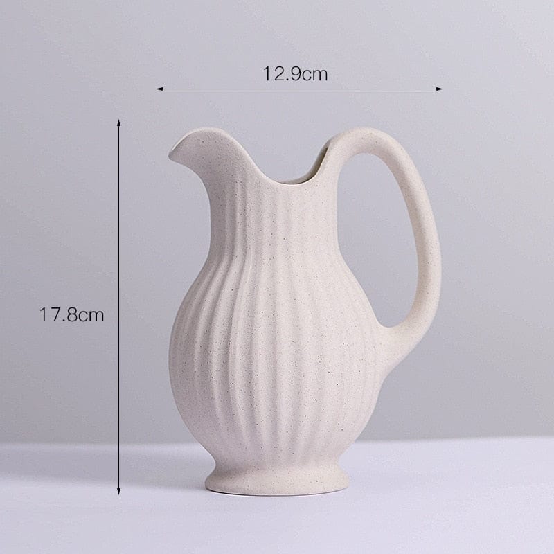 Vase Small Pitcher Vase - 7" Matte Vase | Ceramic Bubble Vase | Ceramic Pitcher TipuHome