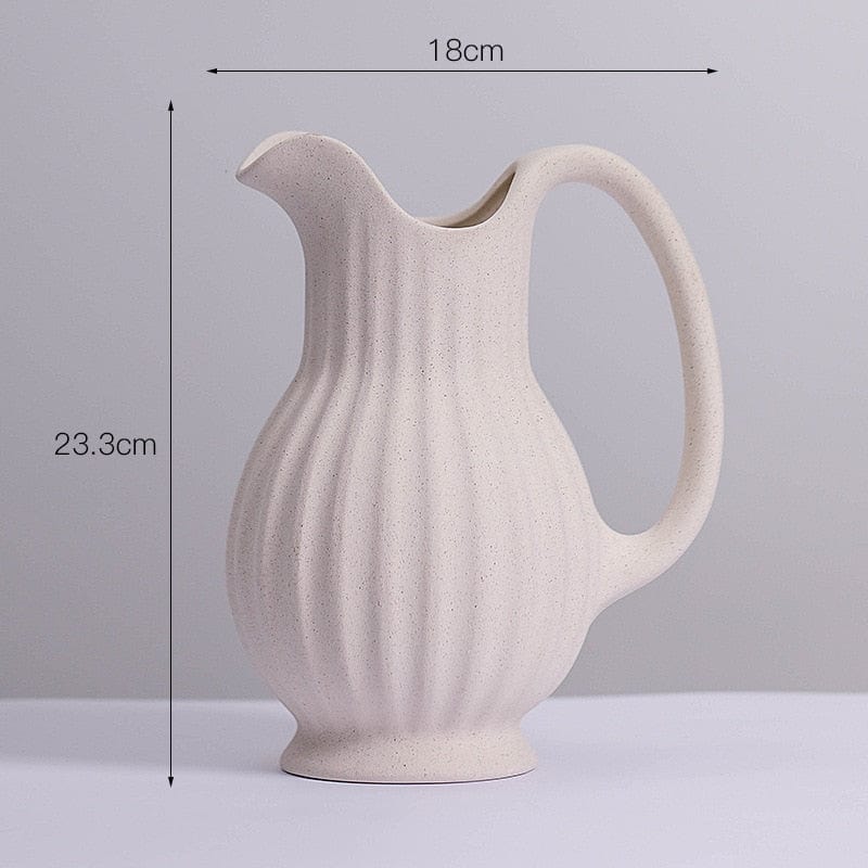 Vase Tall Pitcher Vase - 9" Matte Vase | Ceramic Bubble Vase | Ceramic Pitcher TipuHome