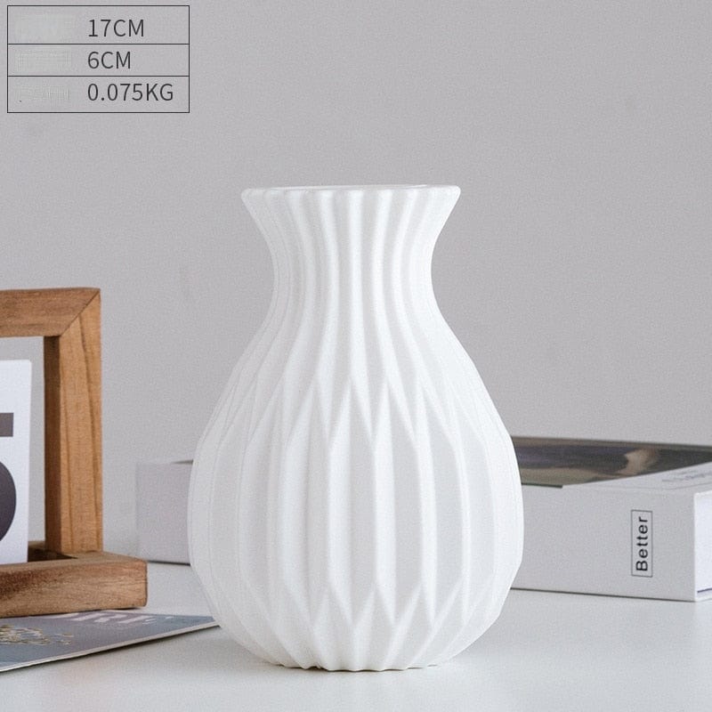 Vase White - classic Modern Flower Vase | Dainty Plastic Vase TipuHome