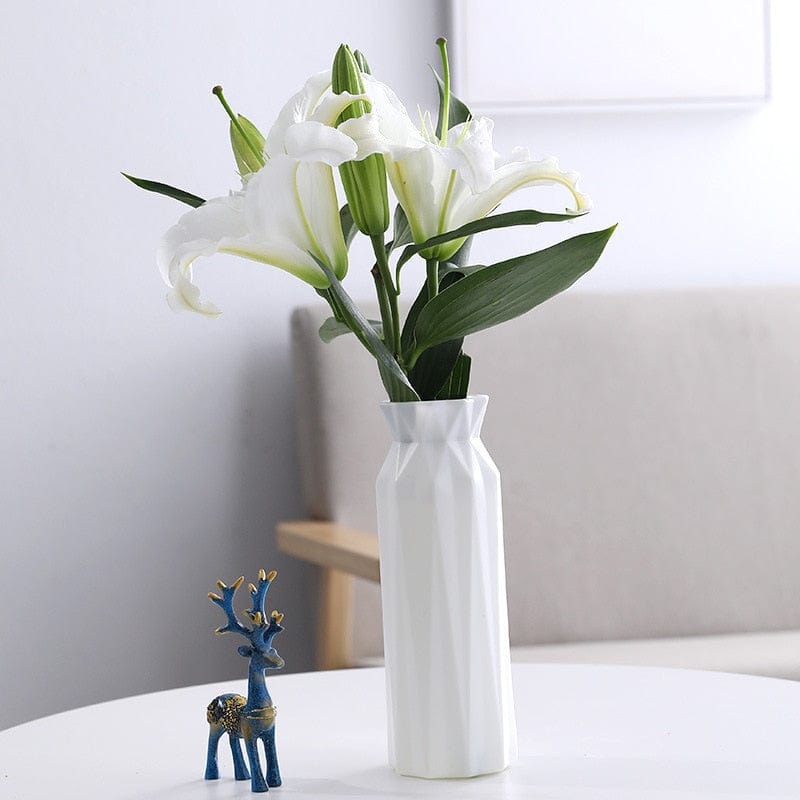 Vase White - classy b Modern Flower Vase | Dainty Plastic Vase TipuHome