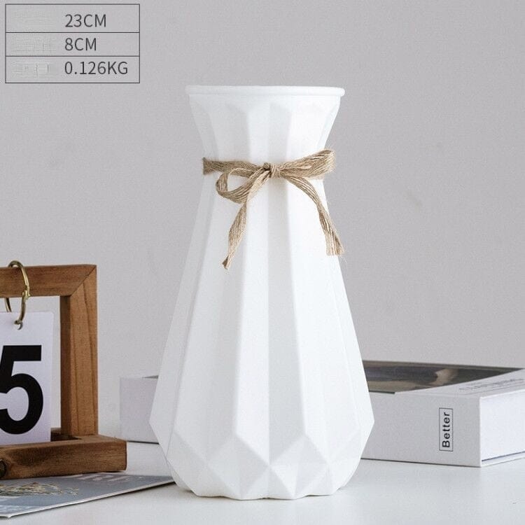 Vase White - classy Modern Flower Vase | Dainty Plastic Vase TipuHome