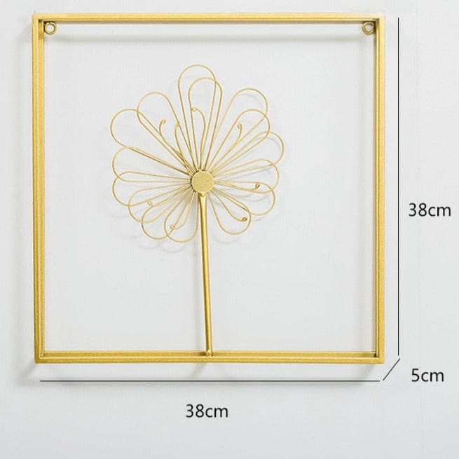 Wall Decor gold-D Elegant Floral Metal Wall Art | Room Décor Metal Wall Art TipuHome