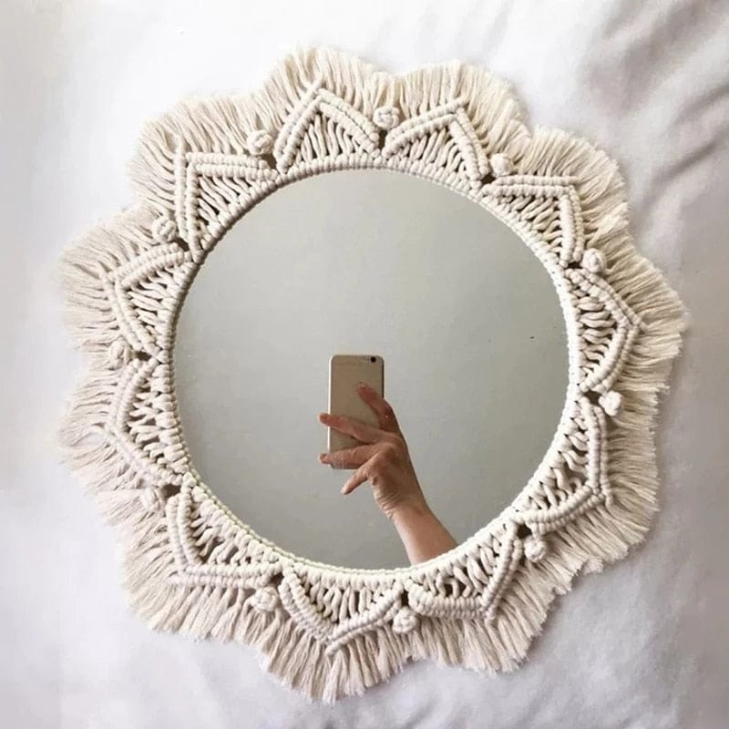 Wall Decor Macrame Mirror | Woven Round Mirror TipuHome