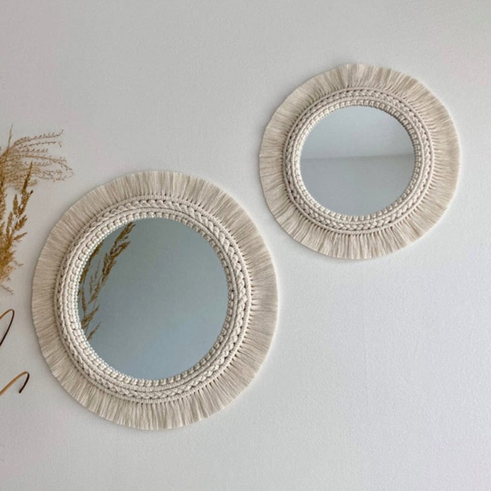 Wall Decor Macrame Mirror | Woven Round Mirror TipuHome