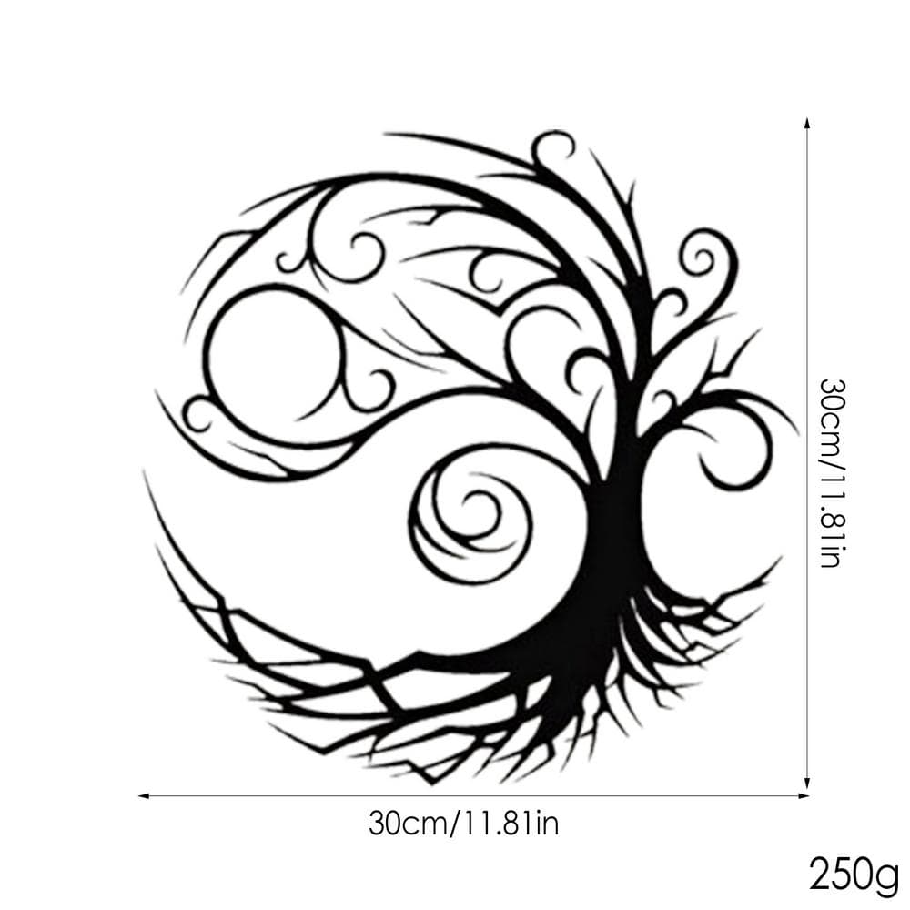 Wall Decor Swirly Tree Tree Of Life Wall Decoration | Round Black Iron Decor | 3D Metal TipuHome