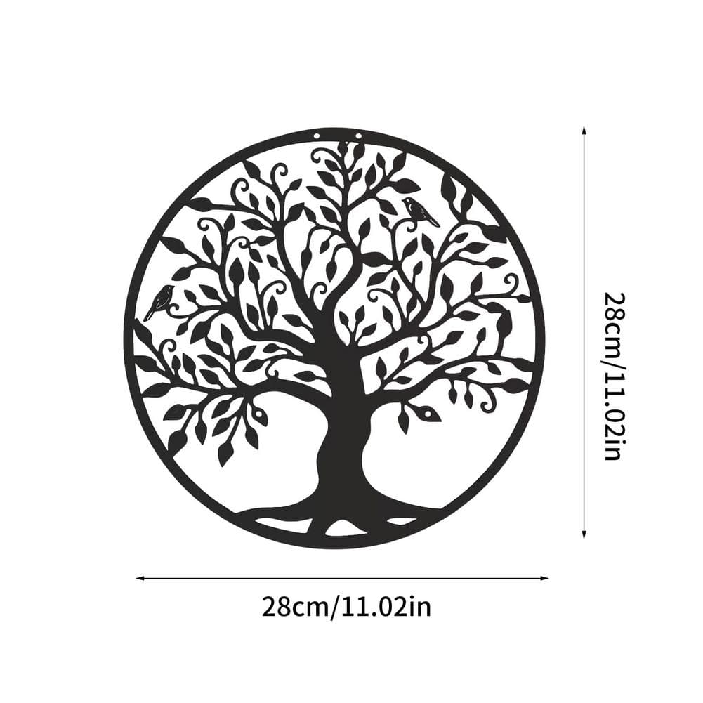 Wall Decor Tree Of Life Wall Decoration | Round Black Iron Decor | 3D Metal TipuHome